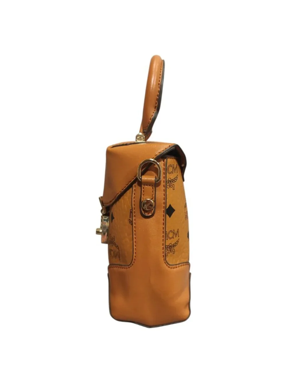 MCM Mini Bag Purse Brown/Cognac Klassik Crossbody in Visetos (missing strap)